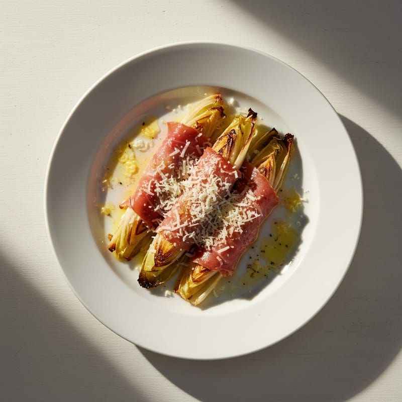 Andive la Cuptor cu Prosciutto și Parmezan