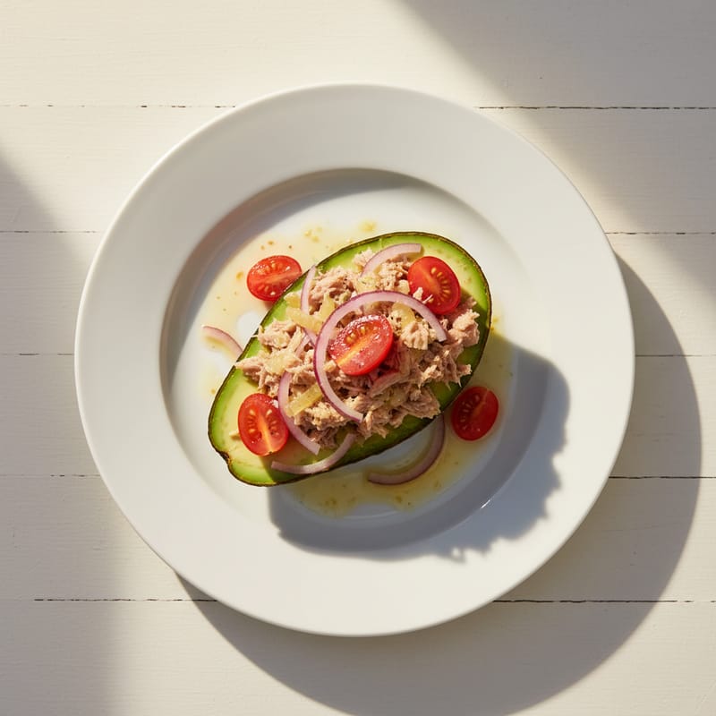 Barcă de Avocado cu Ton și Legume