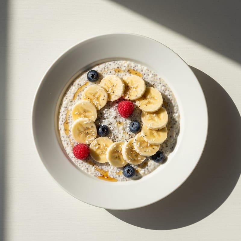 Budincă de Chia cu Lapte de Cocos și Fructe