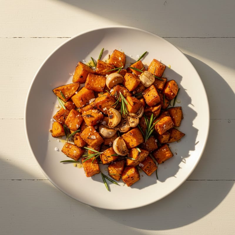 Cartofi Dulci la Cuptor cu Rozmarin și Usturoi