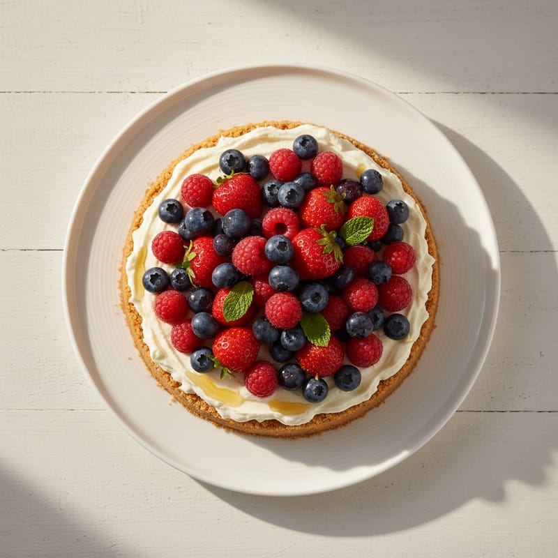 Cheesecake Fără Coacere cu Fructe de Pădure