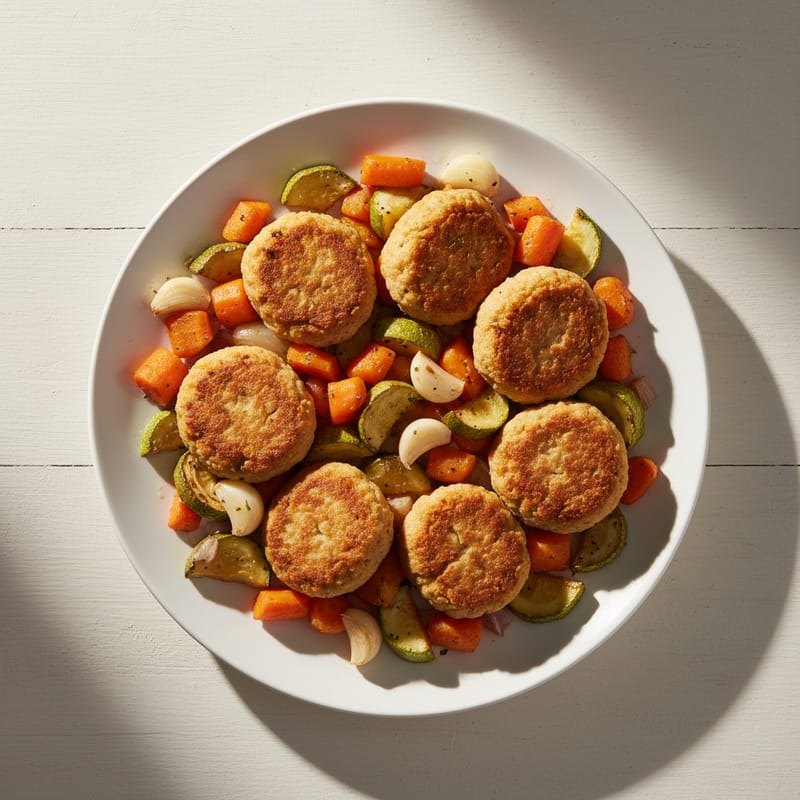 Chiftele de Naut la Cuptor cu Legume