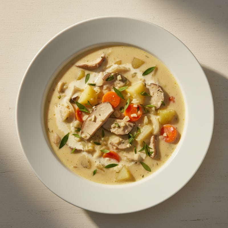 Ciorbă Cremoasă de Pleurotus cu Tarhon