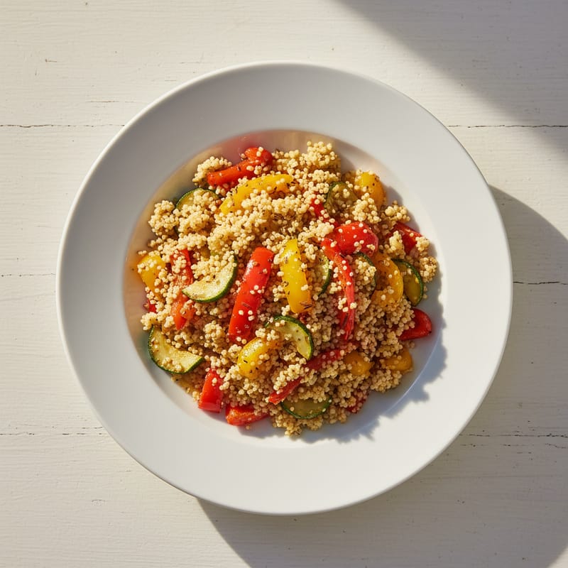 Cuscus cu Legume la Tigaie și Chimion