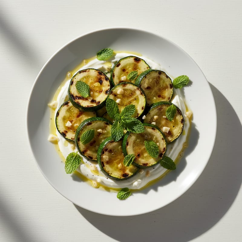 Dovlecei la Grătar cu Iaurt și Mentă