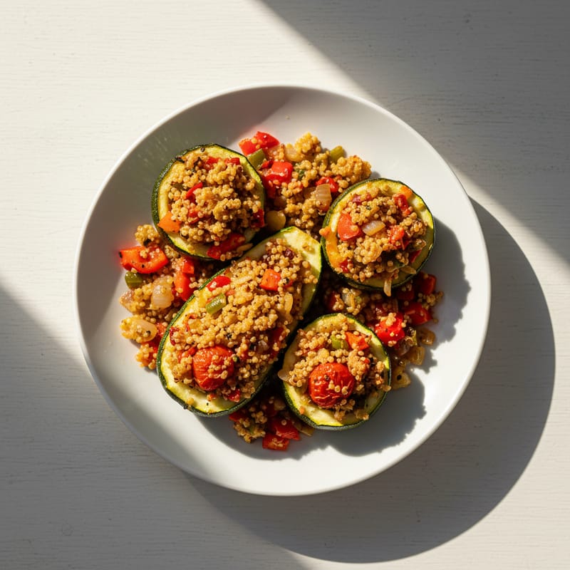 Dovlecei Umpluți cu Quinoa și Legume la Cuptor