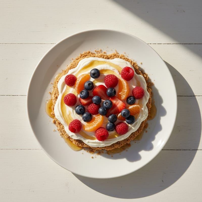 Jamila Fără Coacere cu Cremă de Vanilie și Fructe