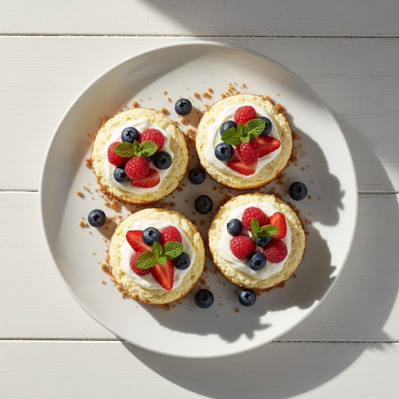 Mini Cheesecake-uri cu Iaurt Grecesc și Fructe