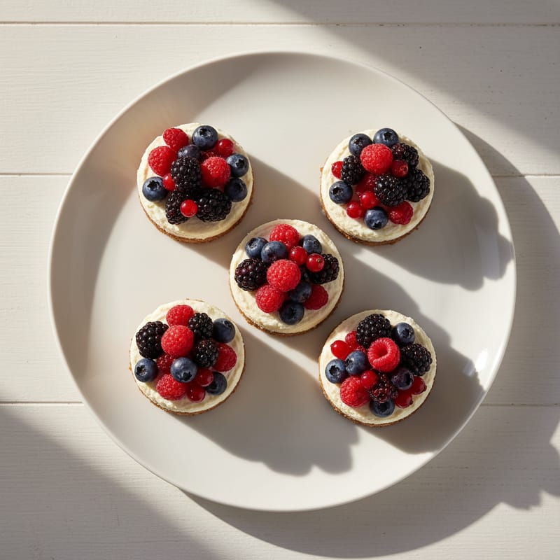 Mini Cheesecake-uri Raw cu Fructe de Pădure Fără Zahăr