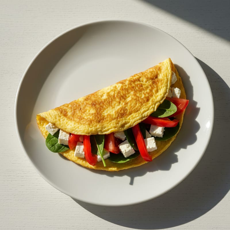 Omletă cu Legume și Brânză de Vaci