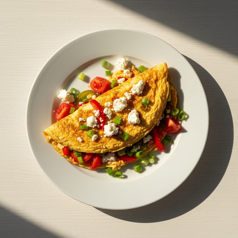 Omletă cu Legume și Brânză Telemea