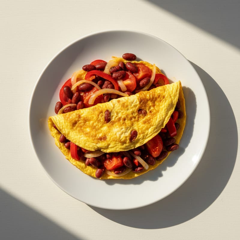 Omletă cu Legume și Fasole