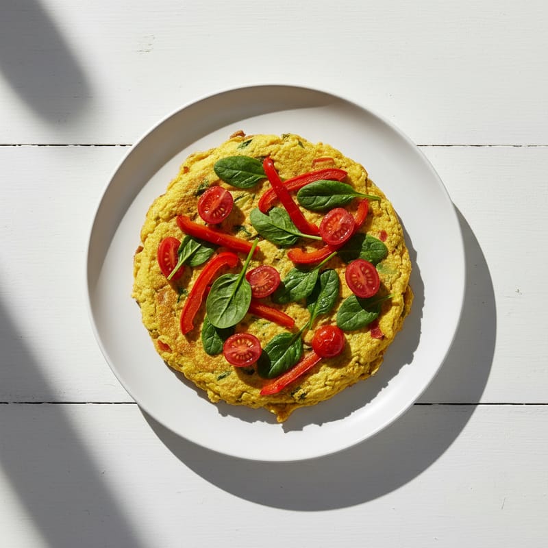 Omletă Vegană cu Naut și Legume