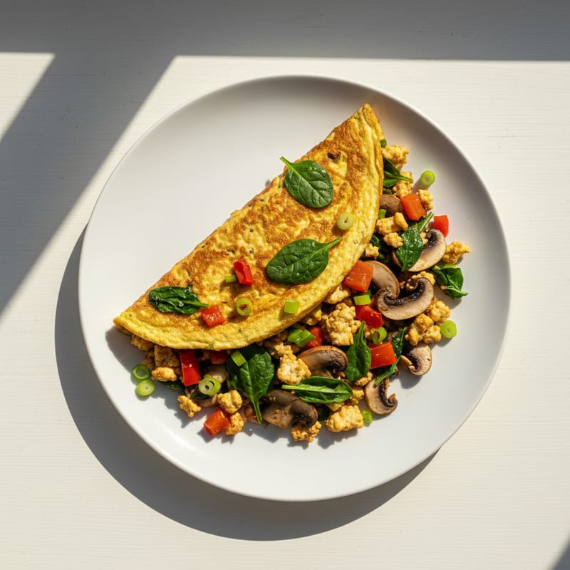 Omletă Vegană cu Tofu și Legume pentru Post Intermitent
