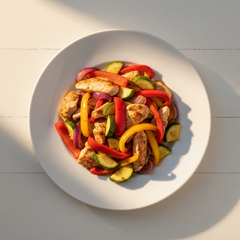 Piept de Pui cu Legume la Tigaie