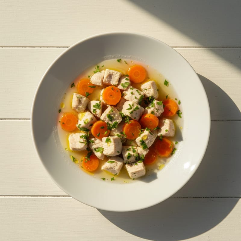 Piept de Pui Fiert cu Morcov pentru Bebeluși