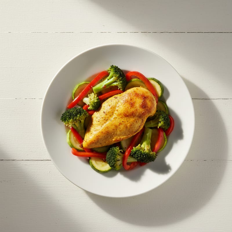 Piept de Pui la Cuptor cu Legume și Turmeric