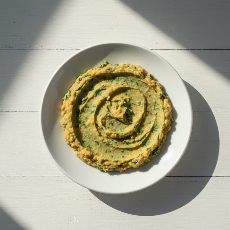 Piure de Spanac cu Cartofi Dulci pentru Bebeluși