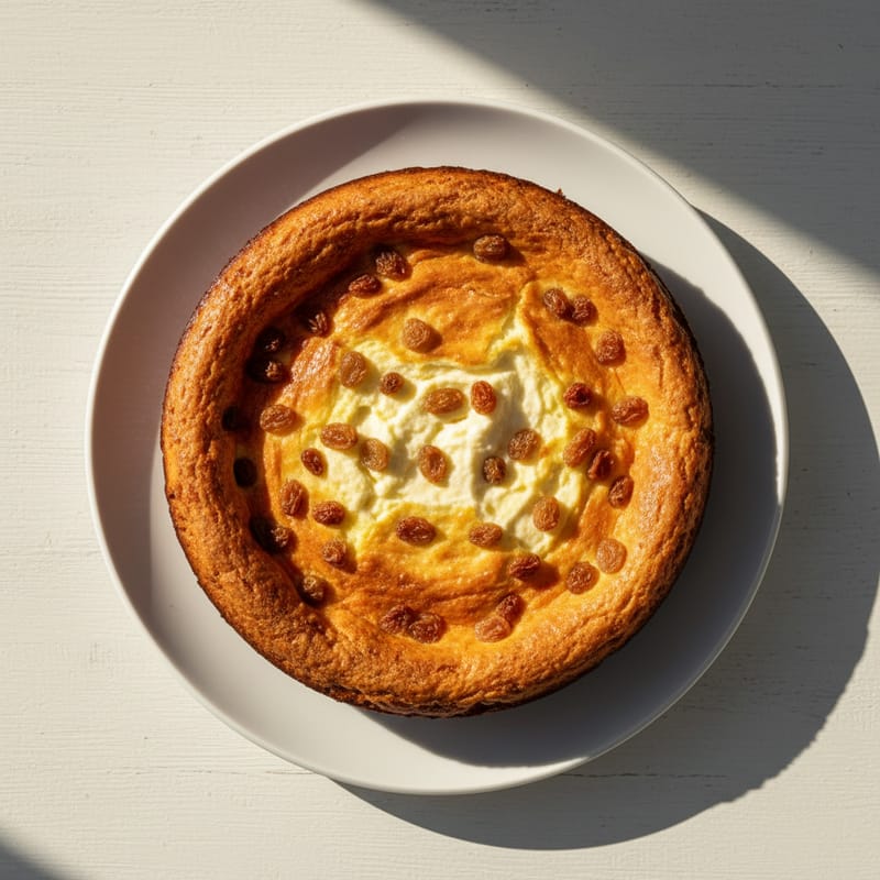 Prăjitură de Paste cu Brânză Dulce și Stafide