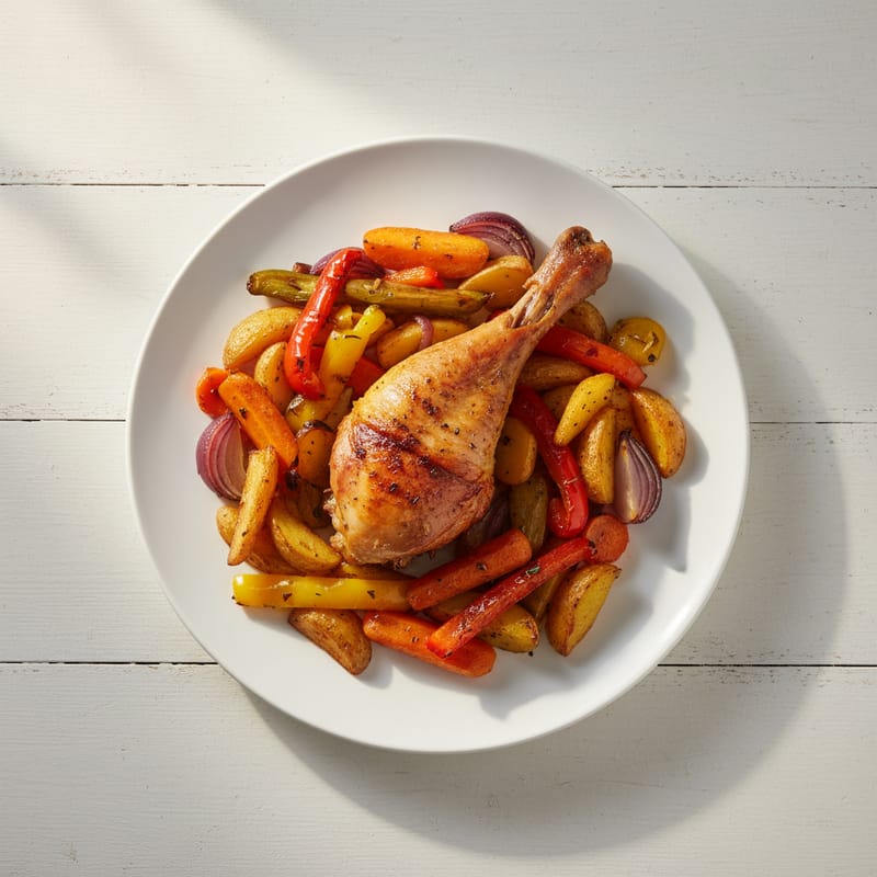 Pulpă de Curcan la Cuptor cu Legume