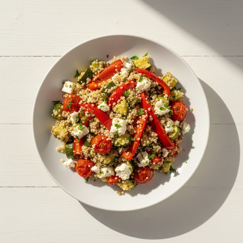 Quinoa Albă cu Legume la Cuptor și Feta