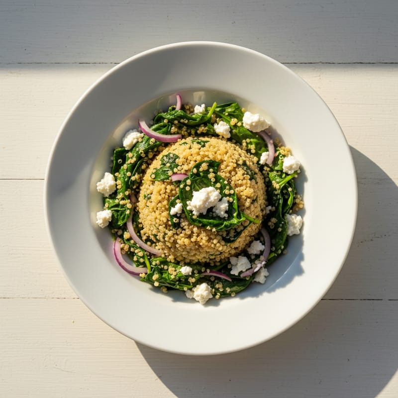 Quinoa Jamila cu Spanac și Brânză Feta