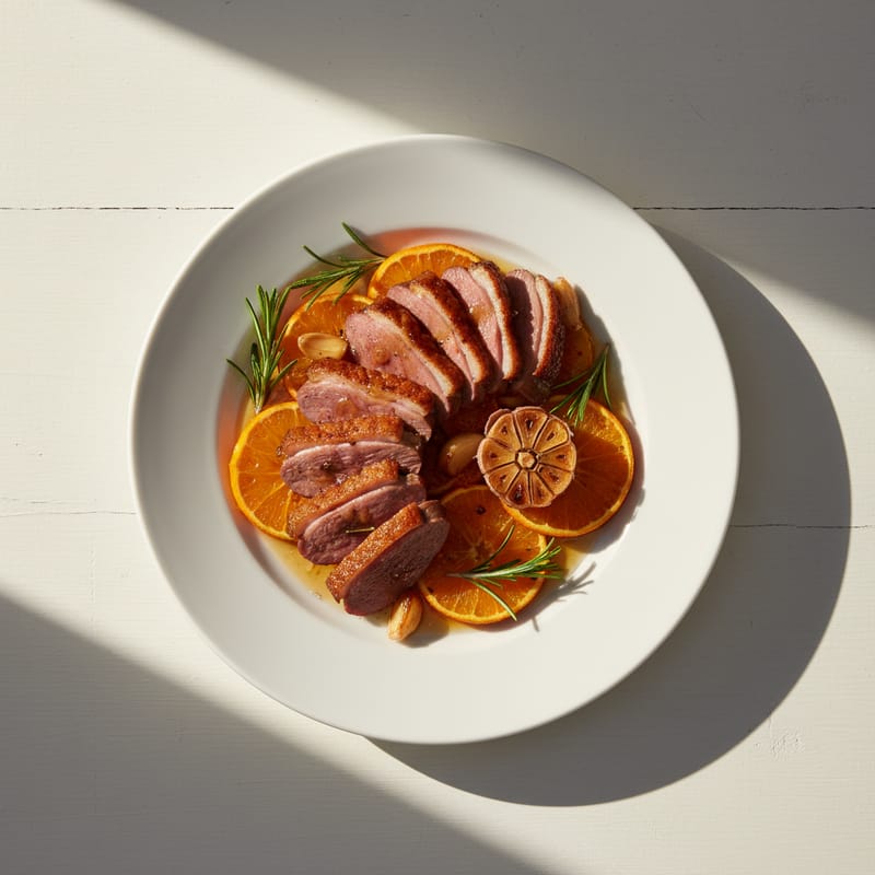 Rață la Cuptor cu Portocale și Rozmarin