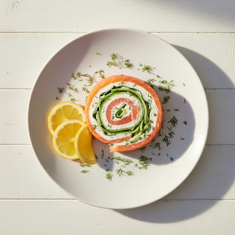 Rulada Aperitiv cu Somon Afumat și Brânză