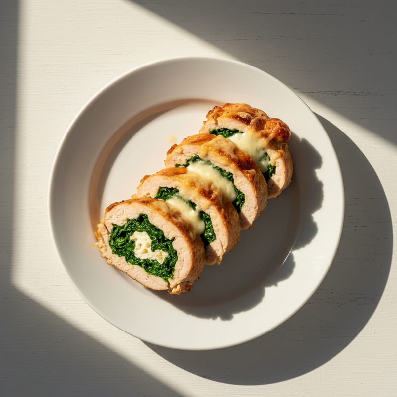 Rulada de Curcan la Cuptor cu Spanac și Brânză