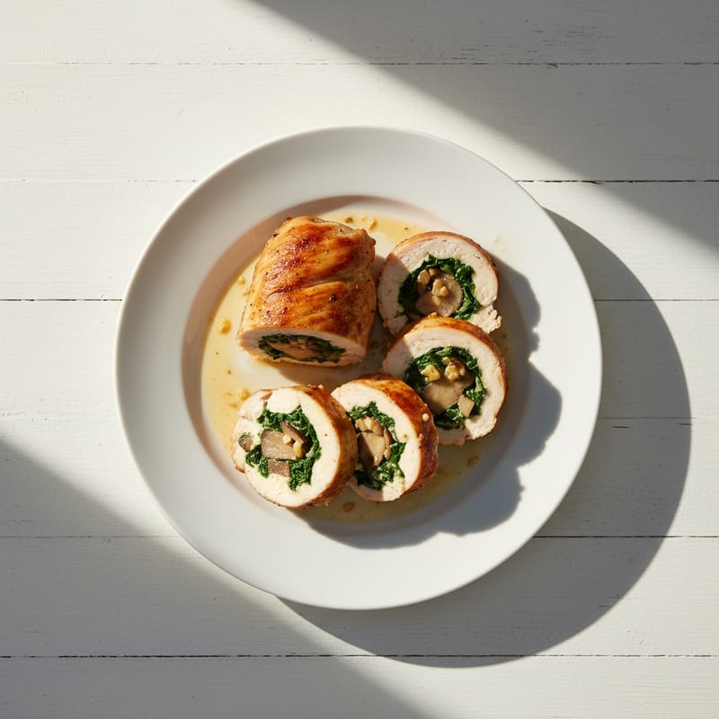 Rulada de Pui cu Ciuperci și Spanac