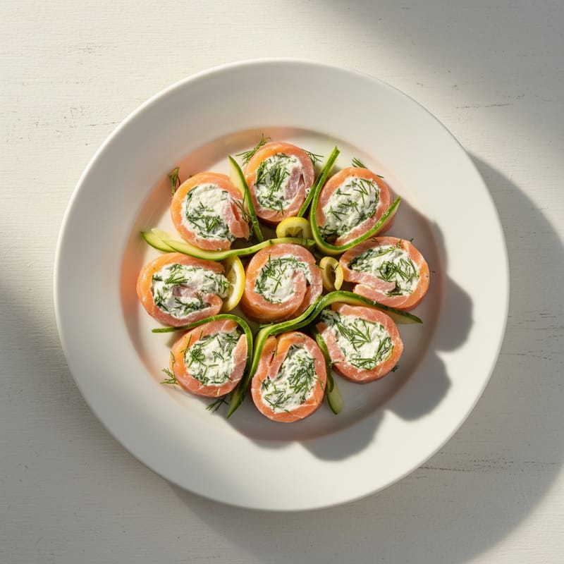 Rulouri Aperitiv cu Somon și Brânză de Capră