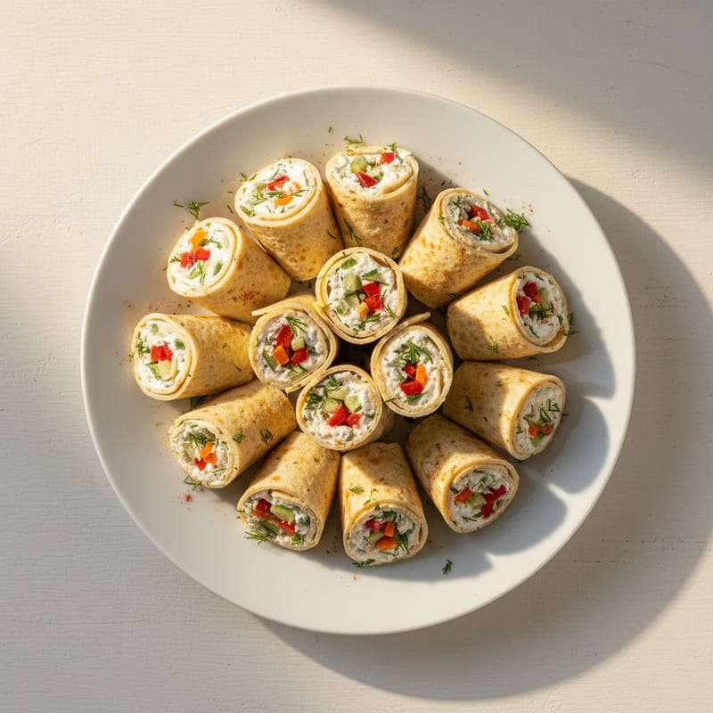 Rulouri cu Brânză de Vaci și Legume