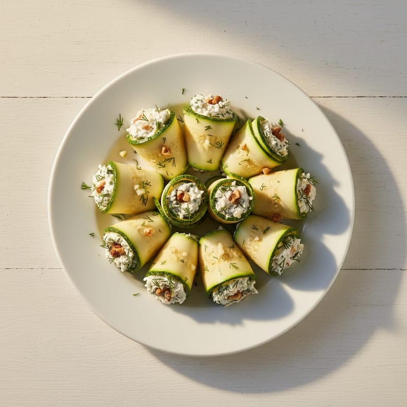 Rulouri de Dovlecei cu Brânză și Nuci