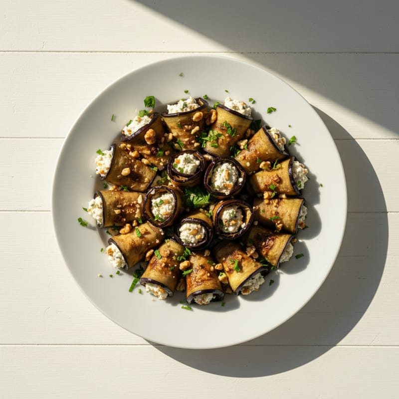 Rulouri de Vinete cu Brânză și Nuci