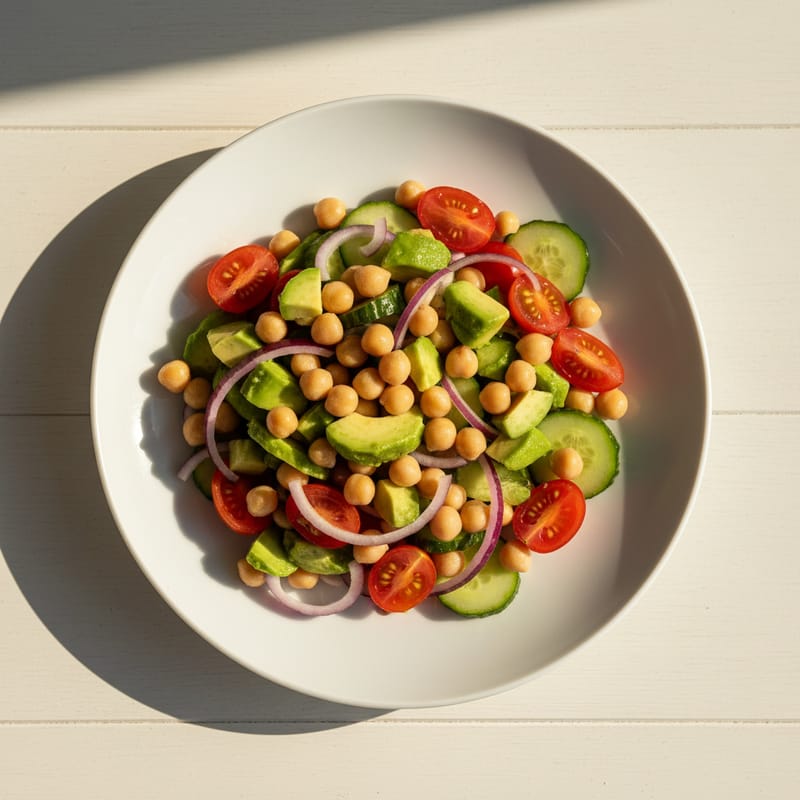 Salată de Năut cu Avocado și Roșii