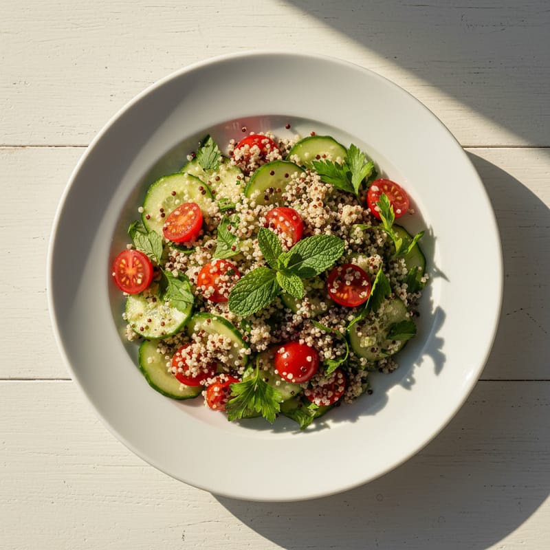 Salată de Quinoa cu Castraveți și Mentă