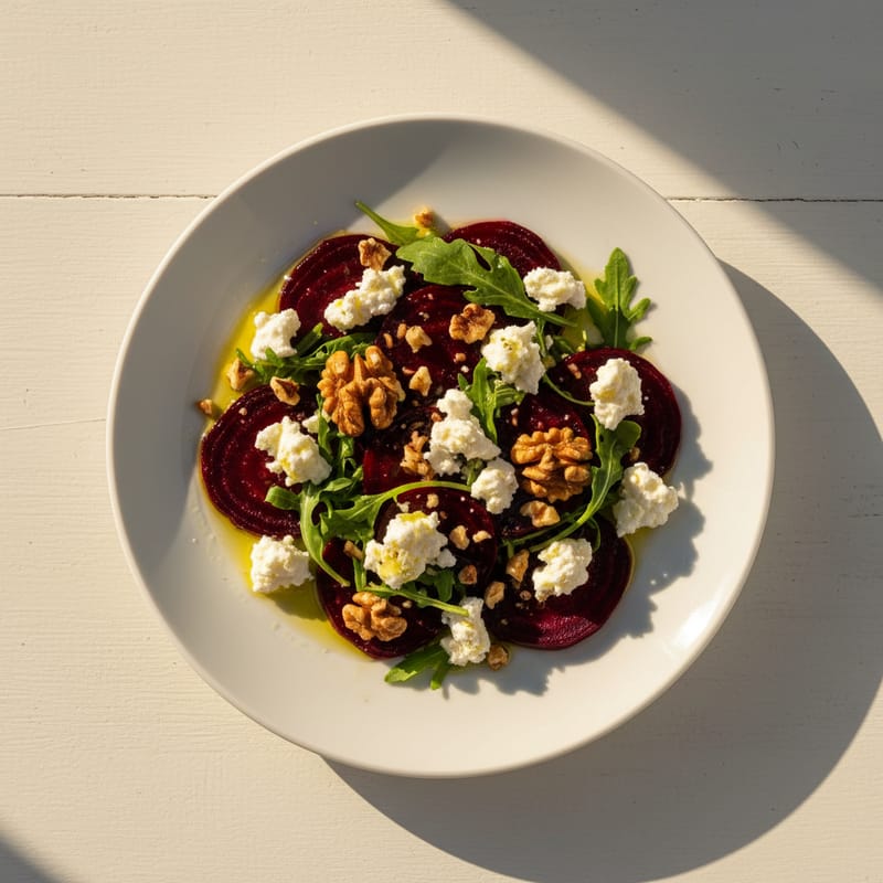 Salată de Sfeclă Roșie cu Brânză de Capră