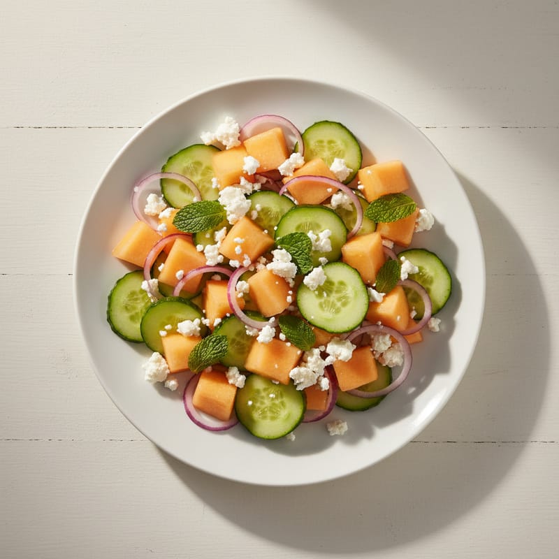 Salată de Vară cu Pepene și Brânză Feta