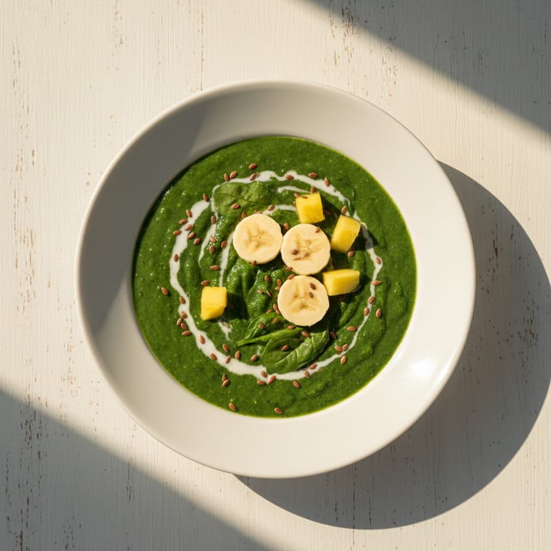 Smoothie Verde Detox cu Spanac și Ananas