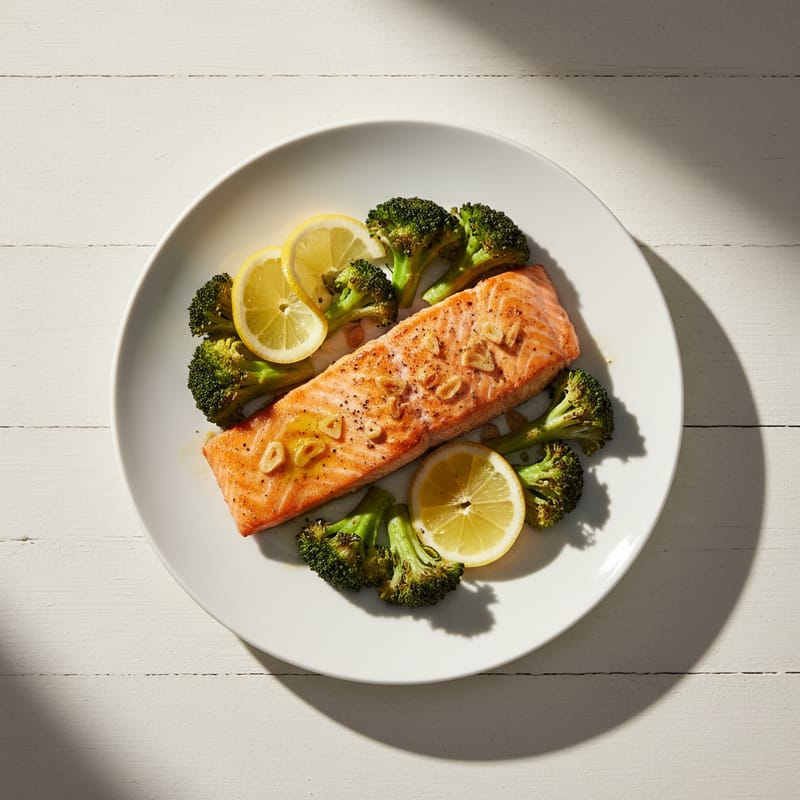 Somon la Cuptor cu Broccoli și Lămâie
