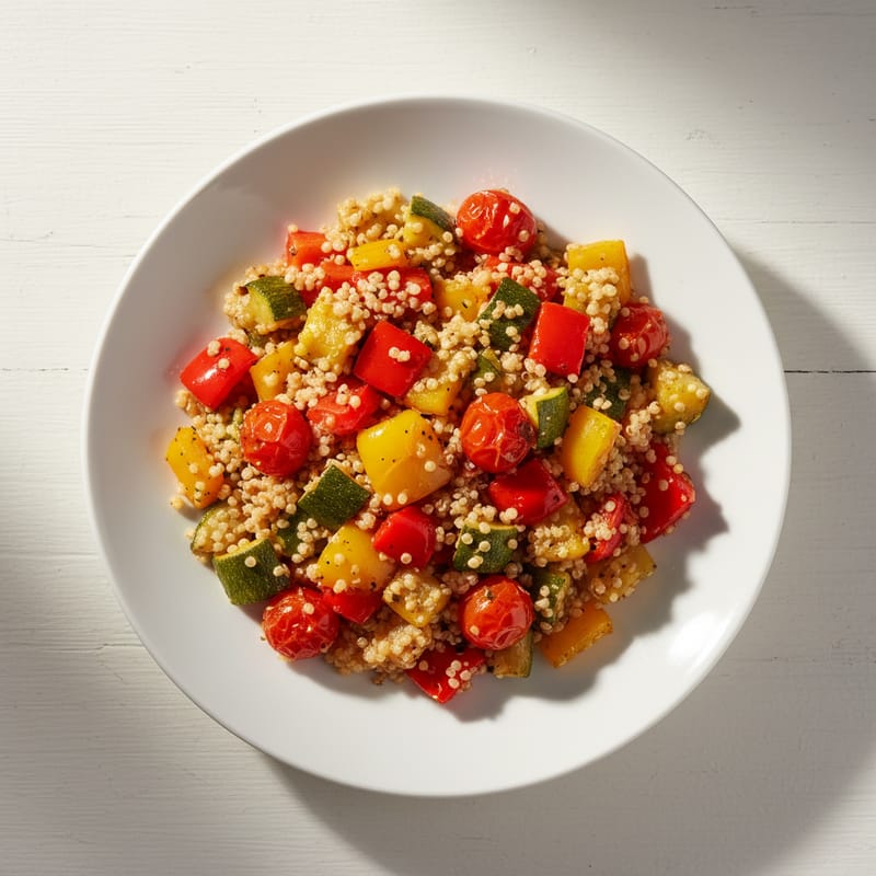 Tigaie Mediteraneană cu Legume și Quinoa