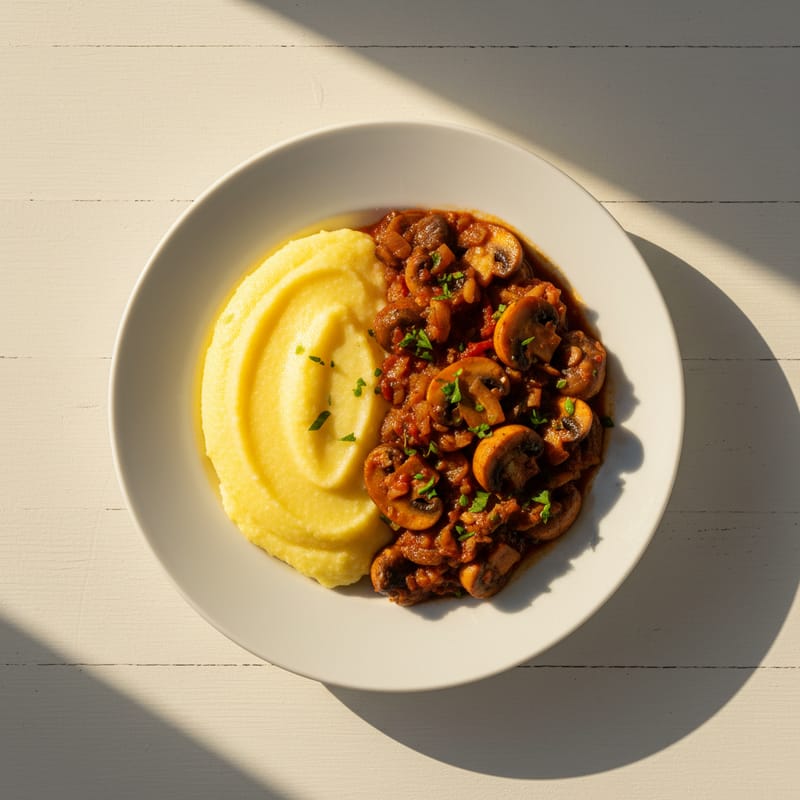 Tocăniță de Ciuperci cu Mămăligă