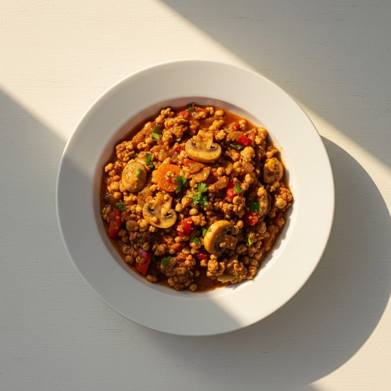 Tocăniță de Soia Granule cu Ciuperci