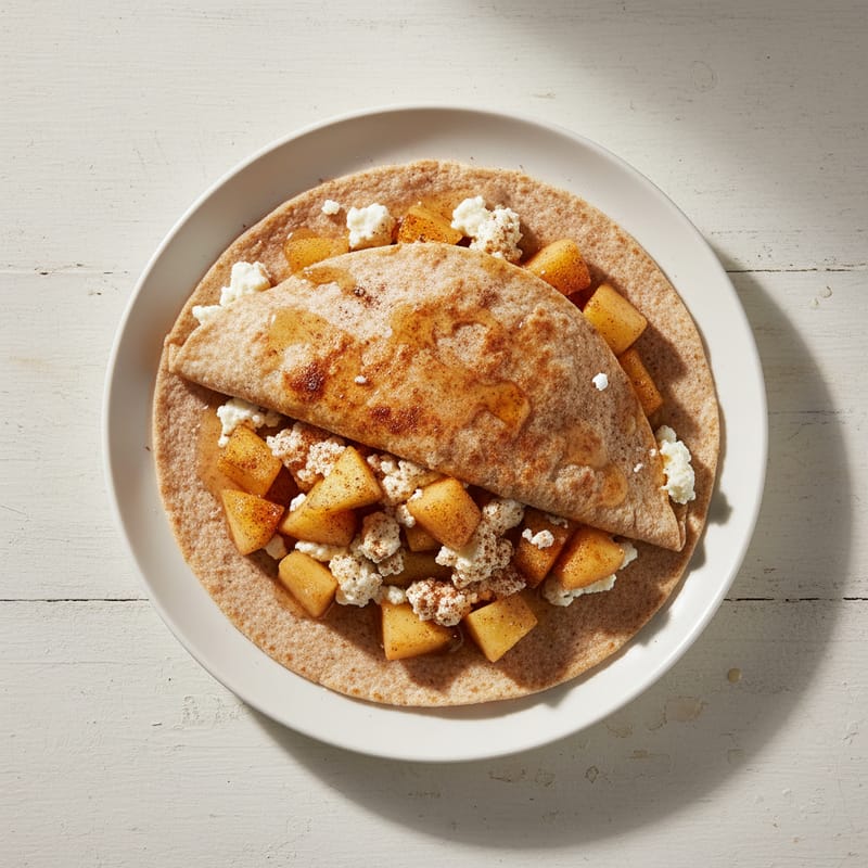 Tortilla Sweet cu Mere și Scorțișoară la Tigaie