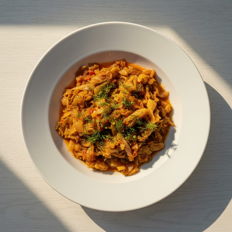 Varză Călită cu Ceapă și Mărar