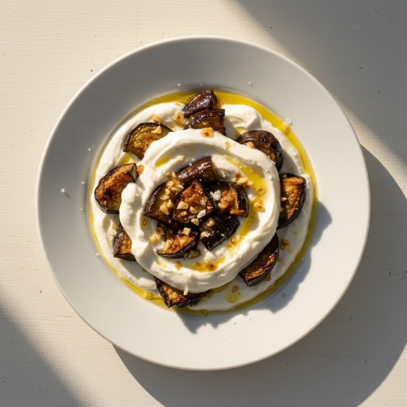 Vinete Coapte cu Iaurt și Usturoi